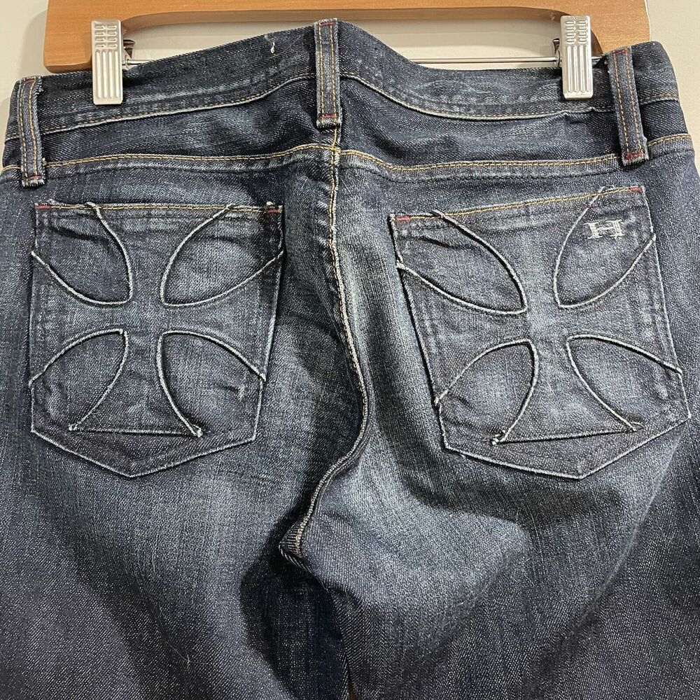 Habitual Bootcut Jeans Women Low-Rise Dark Wash Denim Maltese Cross Y2K